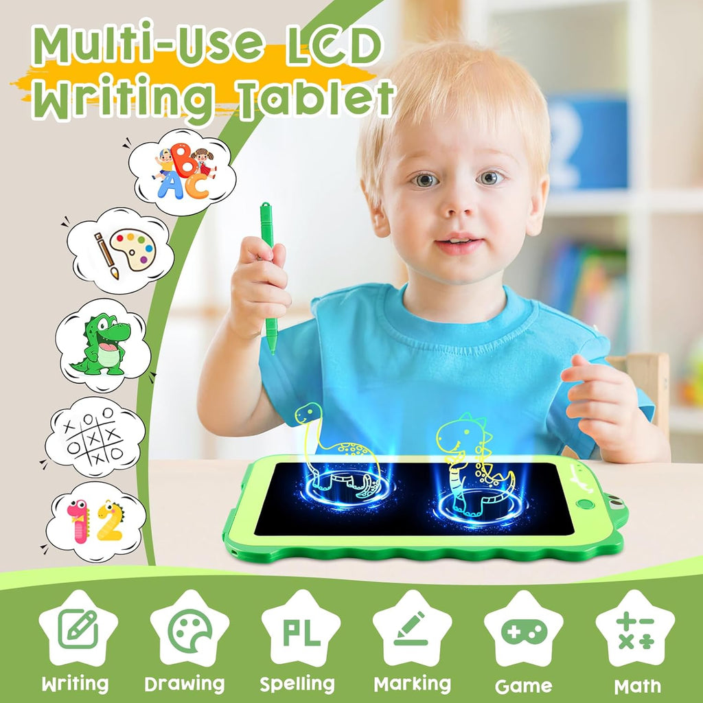 LCD Writing Tablet for Kids – 8.5" Colorful Doodle Pad, Dinosaur Drawing Board, Educational Toy for Boys & Girls Ages 2-8, Birthday & Christmas Gift - Ballimart