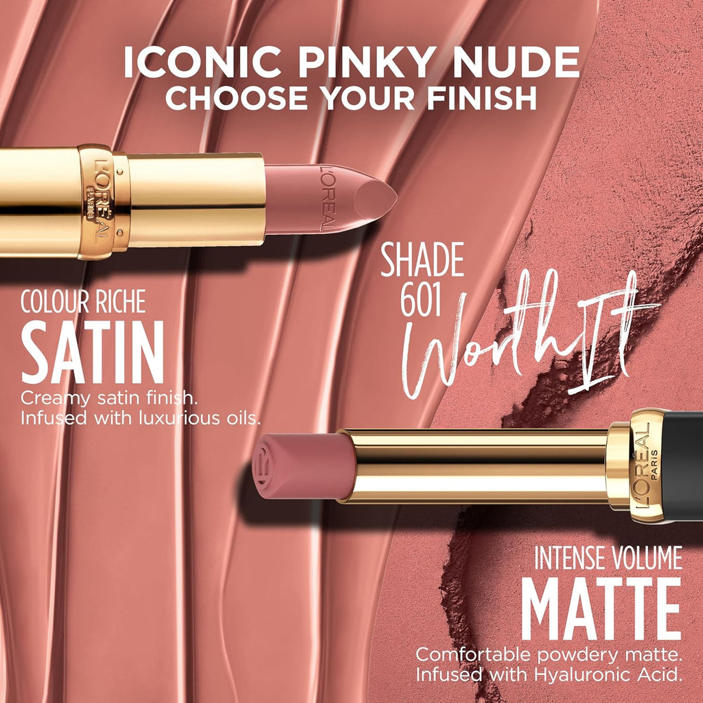 L’Oréal Paris Colour Riche Satin Lipstick - Moisturizing Lip Makeup with Argan Oil & Vitamin E, Worth It, 0.13 Oz