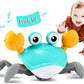 Control Future Crawling Crab Baby Toy – Interactive Tummy Time & Crawling Helper for Infants and Toddlers | Lights, Music, and Obstacle Sensors