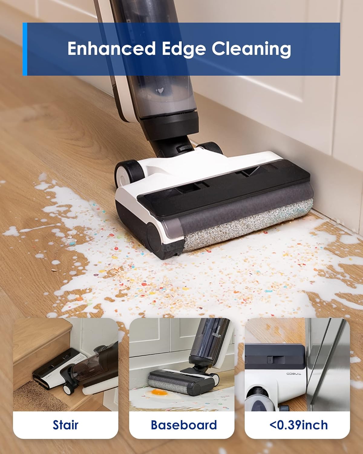 Tineco Smart Wet Dry Vacuum Cleaner | 2-in-1 Cordless Floor Cleaner & Mop | Lightweight Handheld Vacuum for Multi-Surface Cleaning – FLOOR ONE S5 Combo