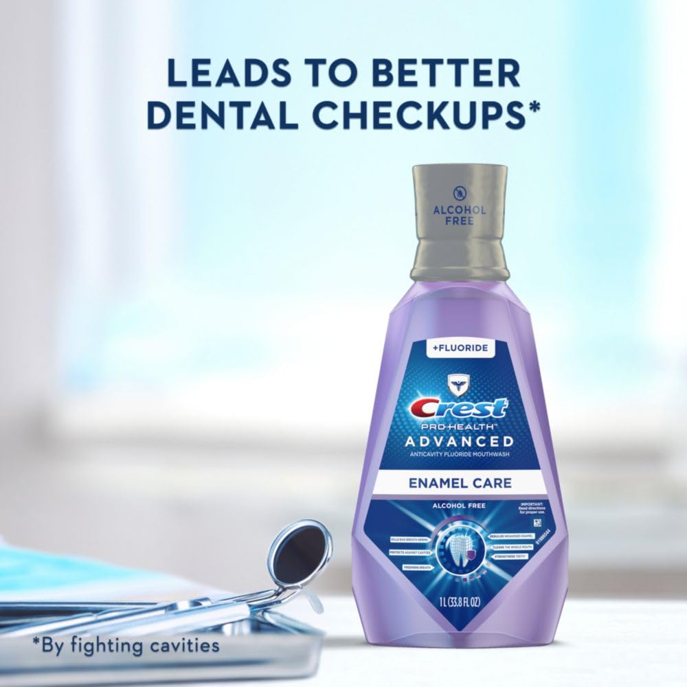 Crest Pro-Health Advanced Alcohol-Free Mouthwash | Anticavity Fluoride Enamel Care | CPC Formula | 16.9 fl oz (Pack of 4)