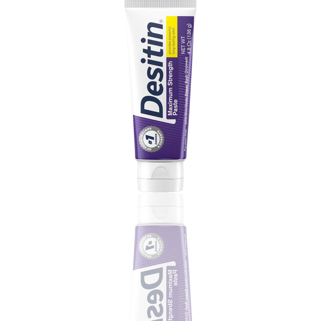 Desitin Maximum Strength Diaper Rash Cream – 40% Zinc Oxide, Hypoallergenic, Paraben- & Phthalate-Free Relief & Prevention, 4.8 oz