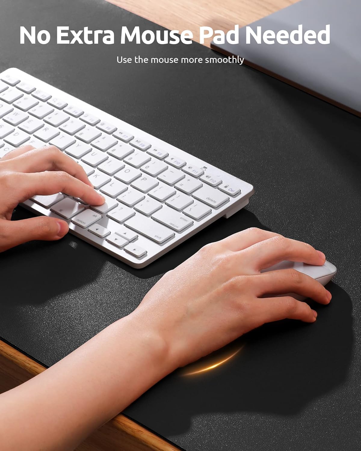 YSAGi Leather Desk Pad Protector - Large Non-Slip PU Leather Office Desk Mat, Waterproof Laptop Desk Blotter, Writing & Mouse Pad for Home and Office, 23.6" x 13.8", Black - Ballimart