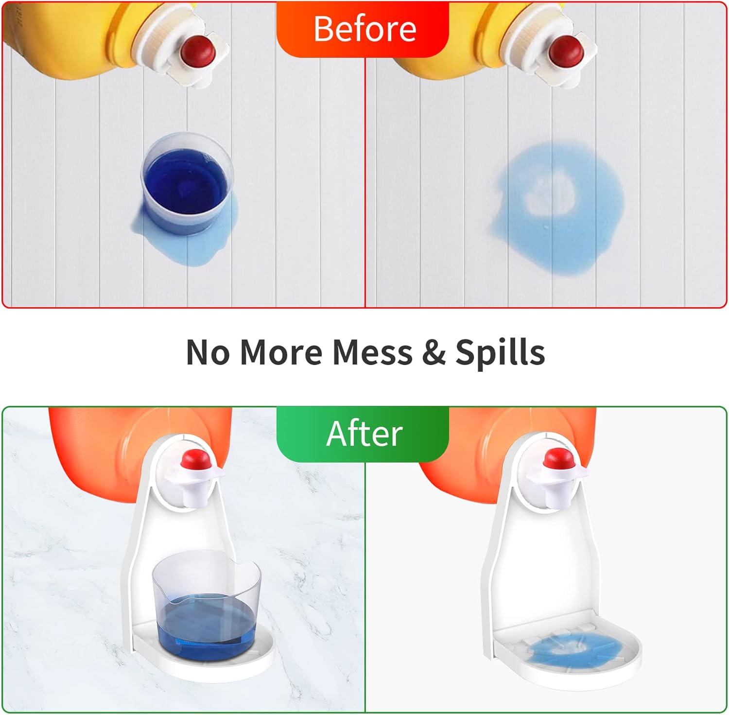 Laundry Detergent Cup Holder (2 Pack) – Drip Catcher & Organizer for Laundry Room | Mess-Free Detergent Dispenser, Leak-Proof Cup Holder Clip for Detergent & Fabric Softener Bottles - Ballimart