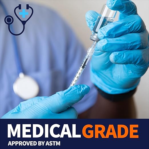 Medical Nitrile Exam Gloves - Latex-Free & Powder-Free, Disposable, 100 Pcs | Safe for Food Handling & Cleaning - Ballimart