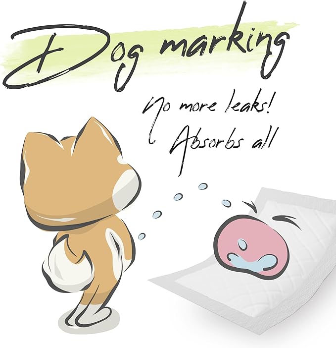 WICKEDPUP Dog Diaper Liners Booster Pads – 100ct Disposable Inserts for Male & Female Dogs | Extra Absorbent & Leak-Proof