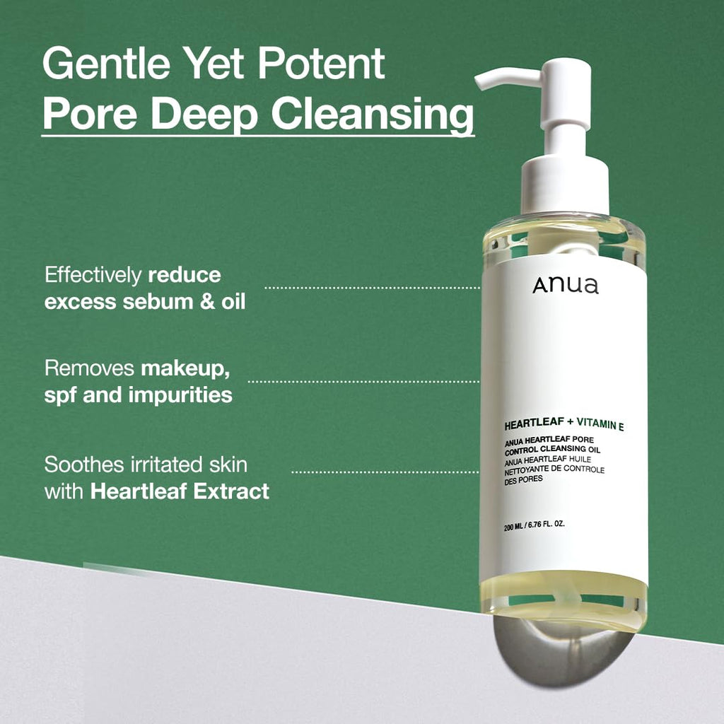 Anua Heartleaf Pore Control Cleansing Oil, Makeup Remover, 6.76 fl oz