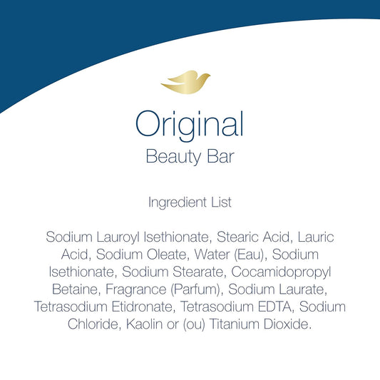 Dove Beauty Bar – Gentle Skin Cleanser & Moisturizer, Original with 1/4 Moisturizing Cream, 3.75 oz, 14 Bars