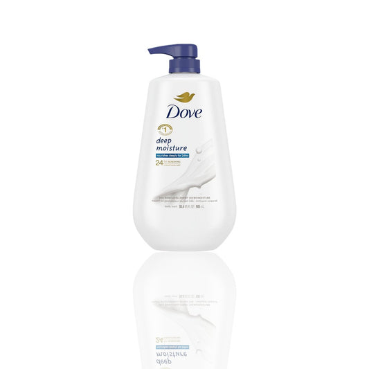 Dove Deep Moisture Body Wash with Pump - 24HR Renewing MicroMoisture for Dry Skin, 30.6 oz - Ballimart