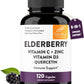 Elderberry Vitamin C & Zinc | Quercetin & Vitamin D3 | Immune Support Capsules for Adults | 2-Month Supply | Herbal Supplement for Men &amp; Women