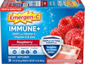 Emergen-C Immune+ Triple Action Powder – 1000mg Vitamin C, B Vitamins, BetaVia® & Antioxidants – Raspberry Flavor – 30 Packets