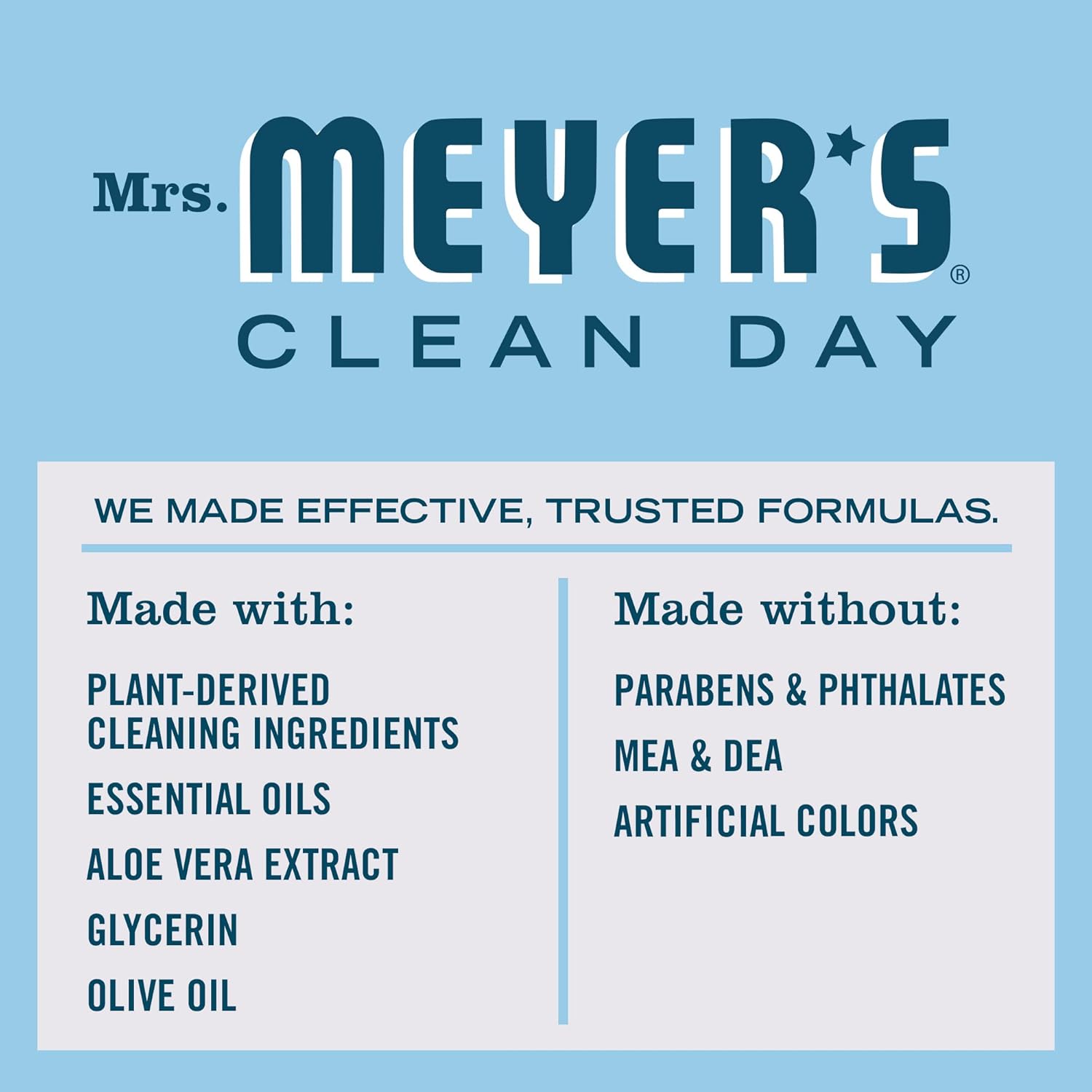 Mrs. Meyer’s Clean Day Hand Soap | Rain Water Scent | Essential Oils &amp; Biodegradable Formula | Paraben-Free | 12.5 fl. oz (Pack of 3)