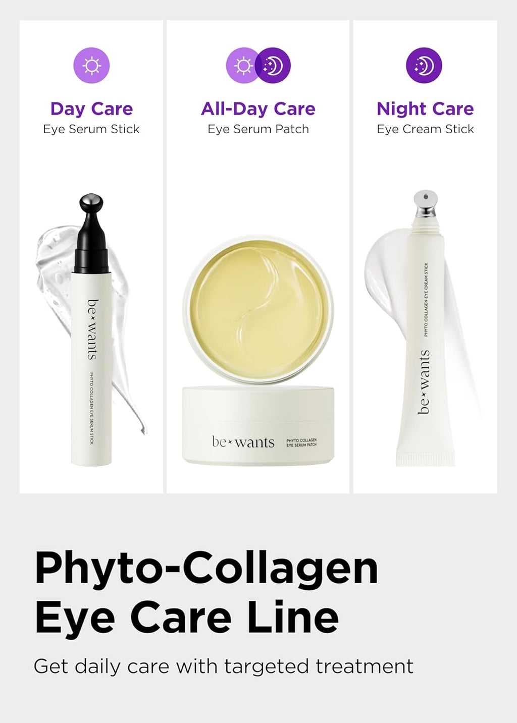 Bewants Eye Roller with Serum – Bamboo Water Phyto Collagen | Reduces Puffiness, Dark Circles &amp; Eye Bags | Under Eye Roller for Firm, Refreshed Eyes | Vegan, Cruelty-Free Gift