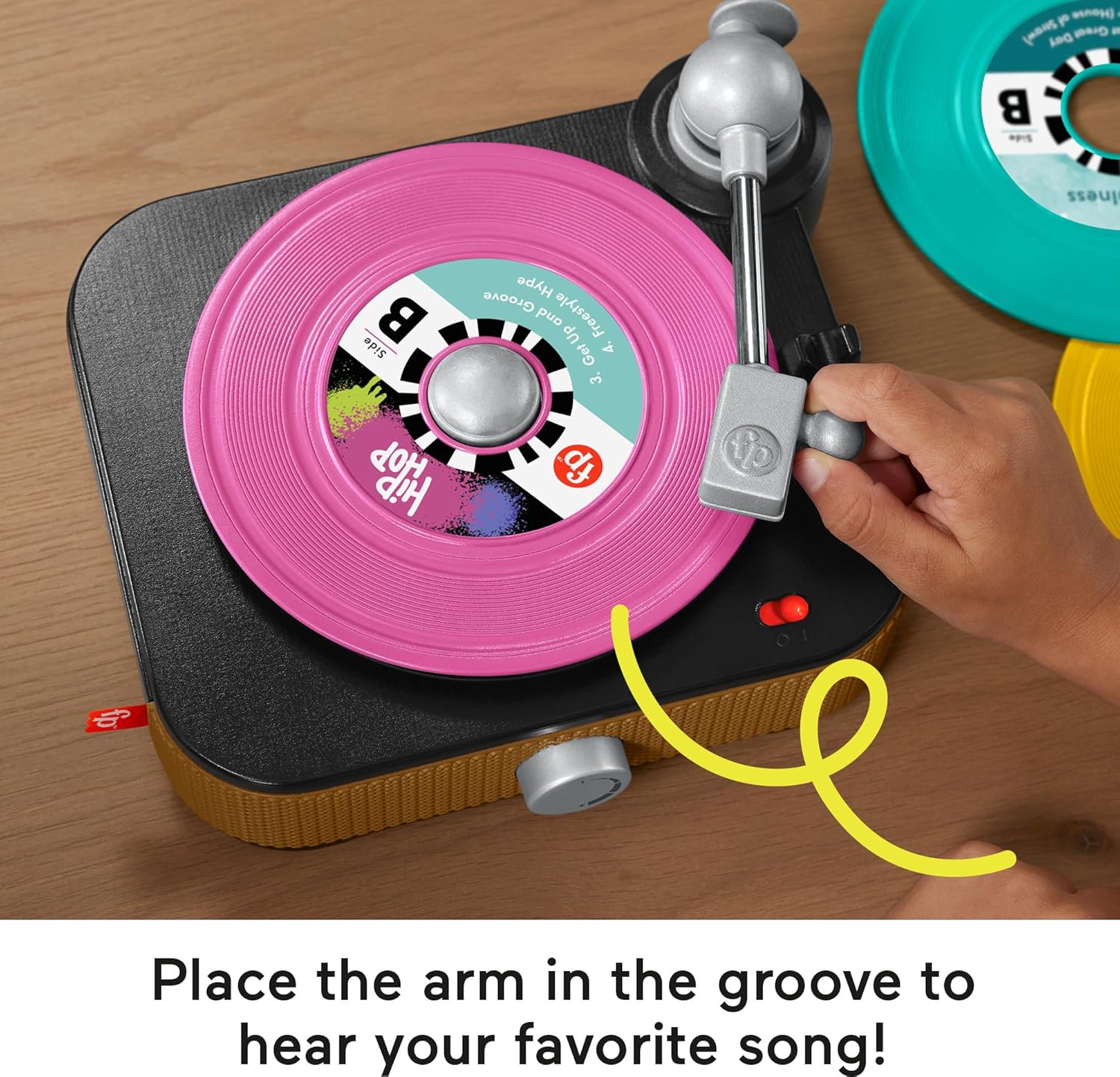 Fisher-Price Rockin’ Record Player – Musical Toy for Kids, 20 Songs in 5 Styles, Pretend Play for Ages 3+ - Ballimart