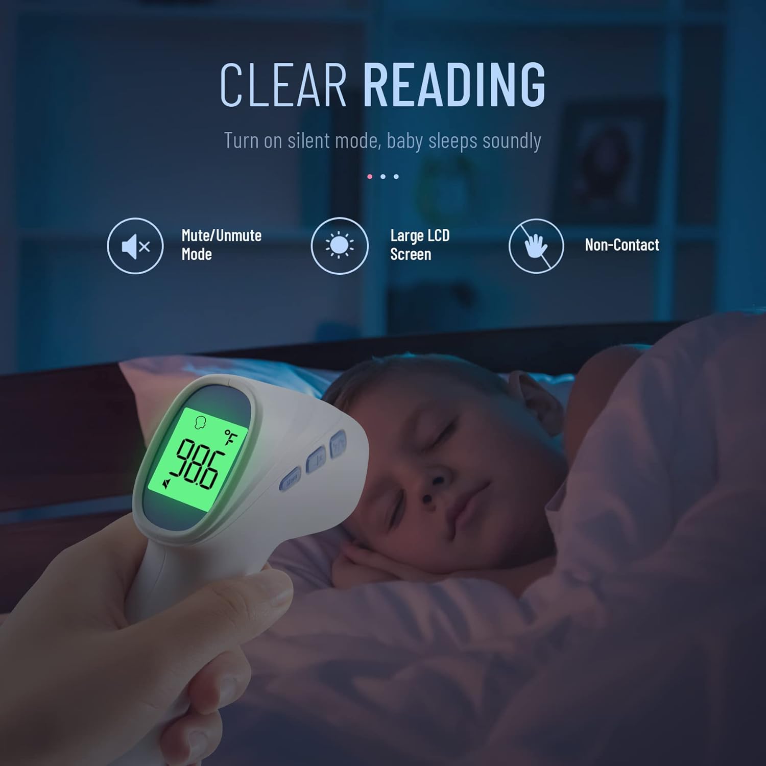 Digital Forehead Thermometer for Adults & Kids - Infrared, No-Contact, Fast & Accurate, Fever Alarm, FSA/HSA Eligible - Ballimart