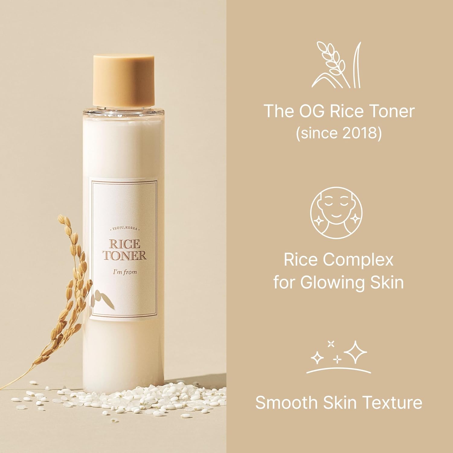 I'm From Rice Toner – Milky, Hydrating Toner with 77.78% Korean Rice Extract for Glowing Skin | Niacinamide-Infused, Vegan, Fragrance-Free, Ideal for Dry & Combination Skin - Ballimart