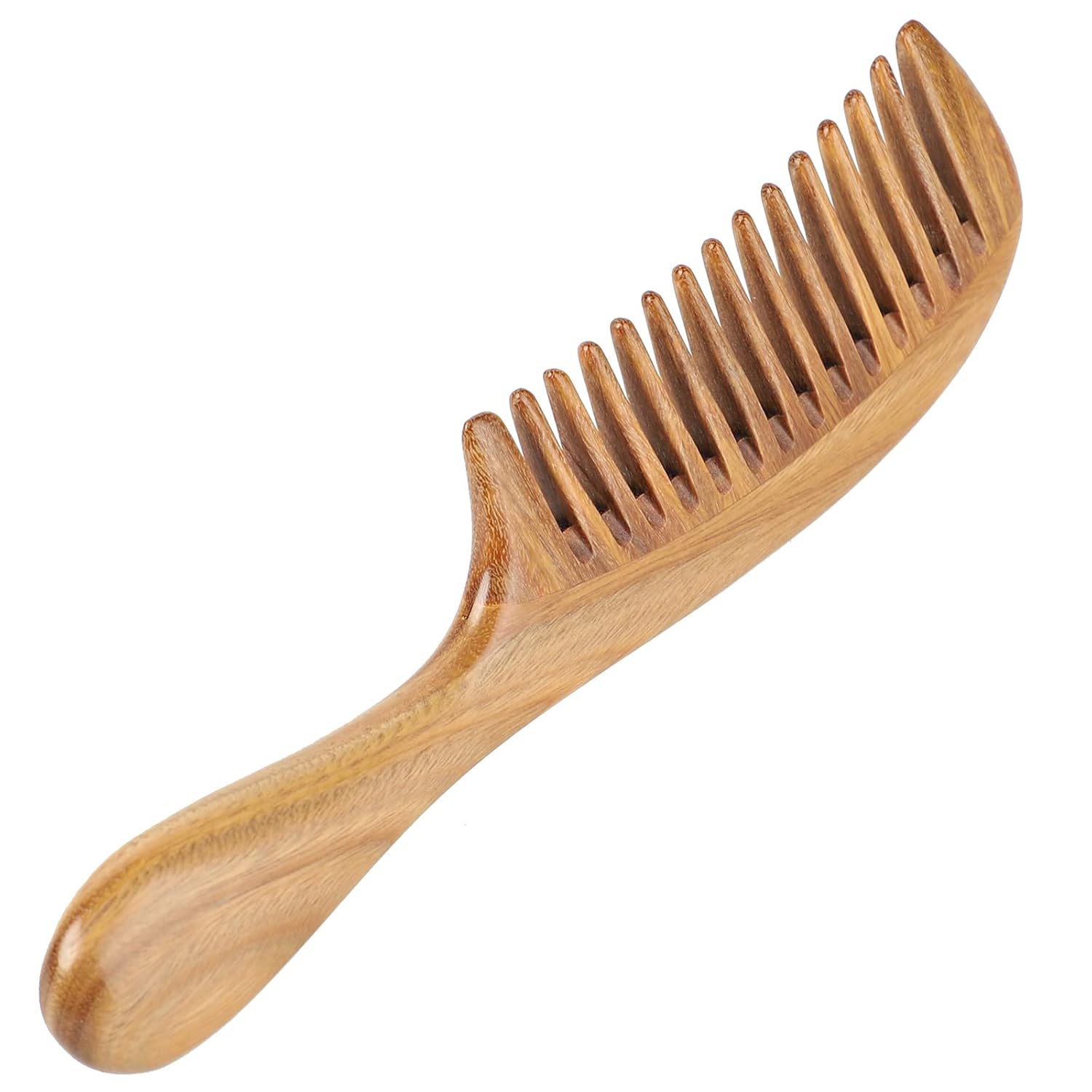 Onedor Handmade 100% Natural Green Sandalwood Hair Combs - Anti-Static Sandalwood Scent Natural Hair Detangler Wooden Comb (Wide Tooth),1 Count (Pack of 1) - Ballimart