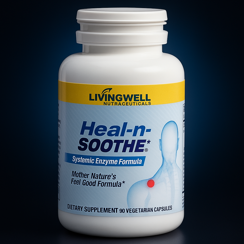 HEAL-N-SOOTHE Proteolytic Enzymes | Natural Joint Support Supplement with Bromelain, Papain, Boswellia & Turmeric | 90 Capsules