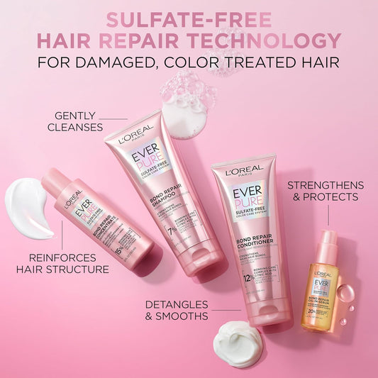 L'Oreal Paris EverPure Sulfate-Free Vegan Hair Care Kit | Bond Repair Shampoo & Conditioner for Strengthening & Repairing Hair Bonds