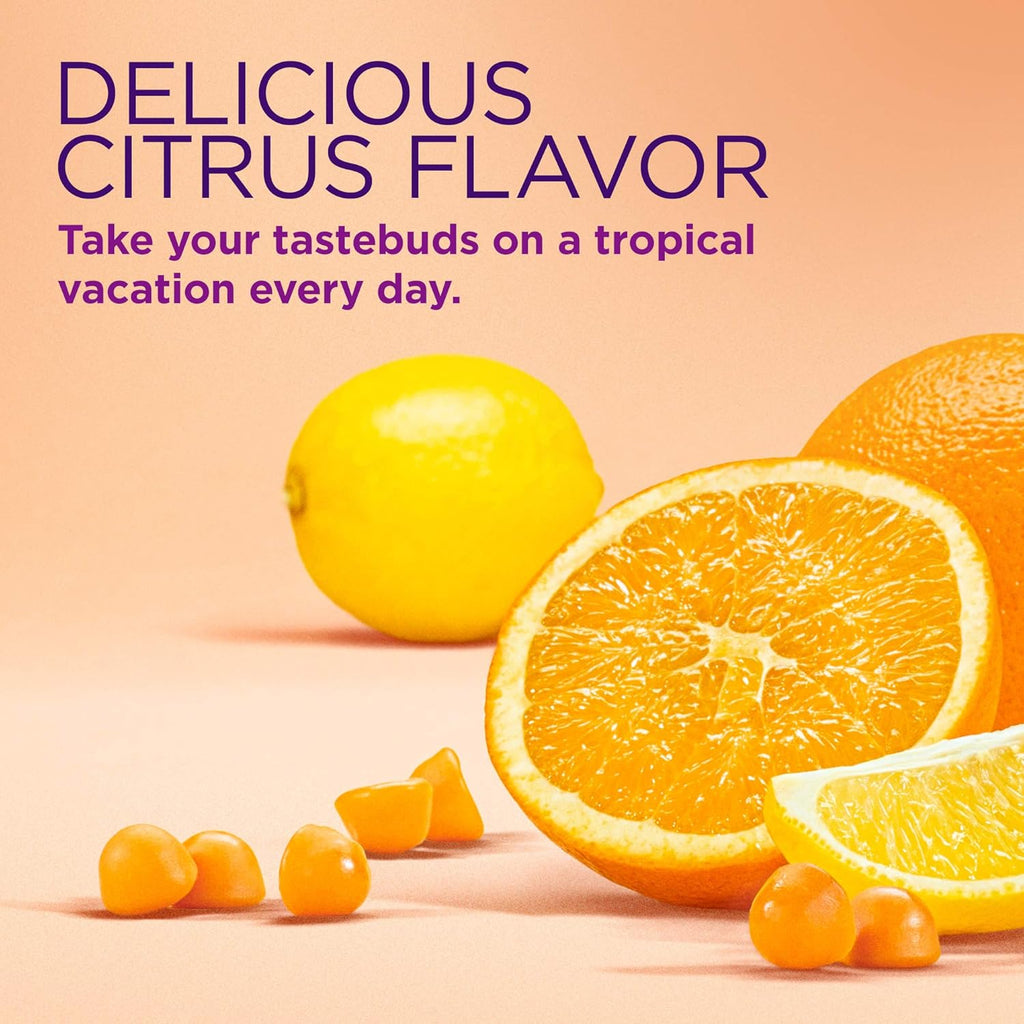 Nature's Bounty Optimal Solutions Hair, Skin & Nails Gummies with Biotin & Collagen – Tropical Citrus Flavor, 2500 mcg, 80 Ct