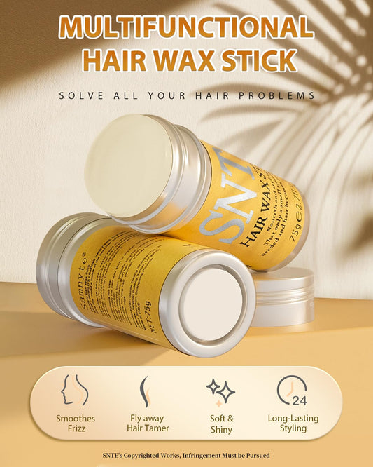 Samnyte Hair Wax Stick | Nourishing Hair Styling Stick for Women & Kids | Tames Flyaways & Frizz | Slick Stick for Buns & Updos, 18 Nutrient Formula - 2.7 Fl Oz - Ballimart