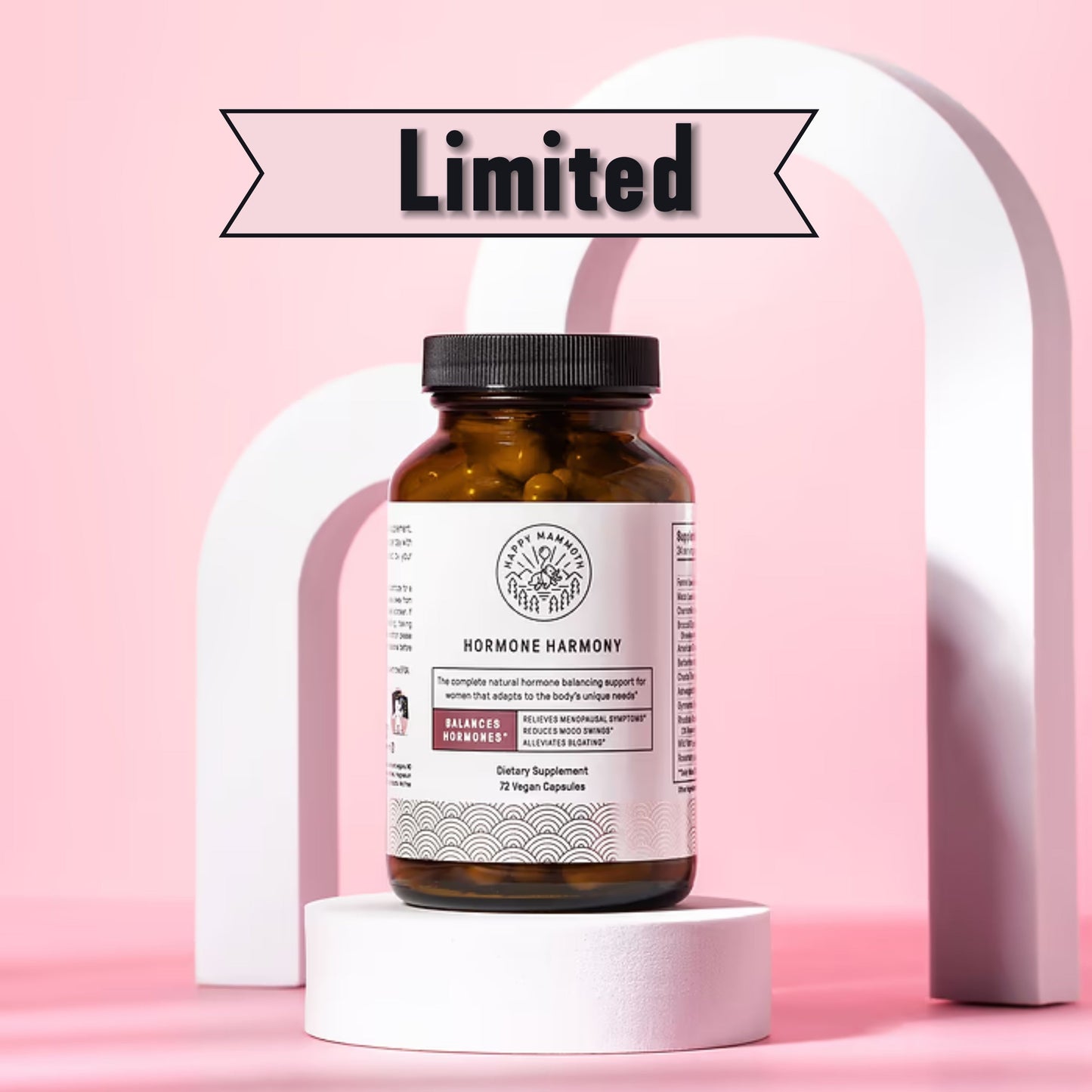 Happy Mammoth Hormone Harmony – 72 Capsules | Natural Hormone Balance for Women