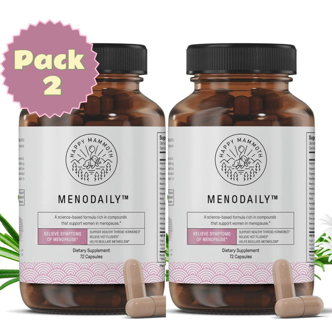 Happy Mammoth Hormone Harmony – Vegan Menopause Support | Hormone Balance, Hot Flash & Mood Relief (72 Capsules)