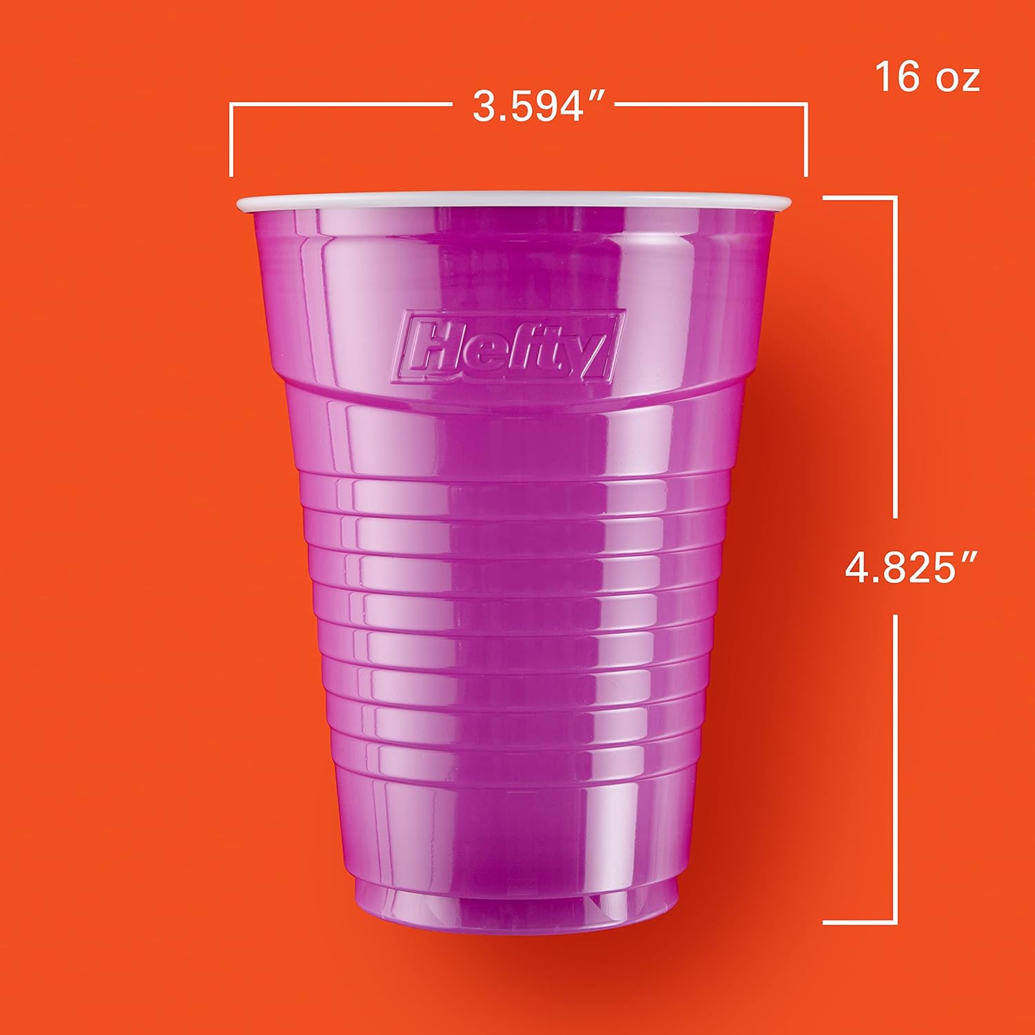 Hefty Party On Disposable Plastic Cups - 16 oz | Assorted Colors & Durable Design - Ballimart