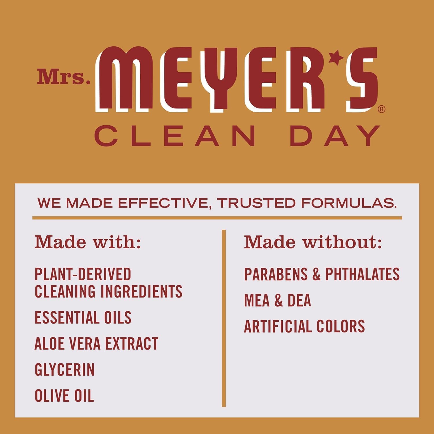 MRS. MEYER'S CLEAN DAY Hand Soap, Apple Cider Scent, Essential Oils, 12.5 Fl Oz (Pack of 3) – Cruelty-Free & Paraben-Free