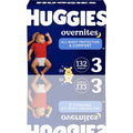Huggies Overnites Baby Diapers, Size 3 (16-28 lbs), 132 Count | Best-Selling Overnight Diapers with 12-Hour Leak Protection, Soft Comfort Fit & Wetness Indicator - Ballimart