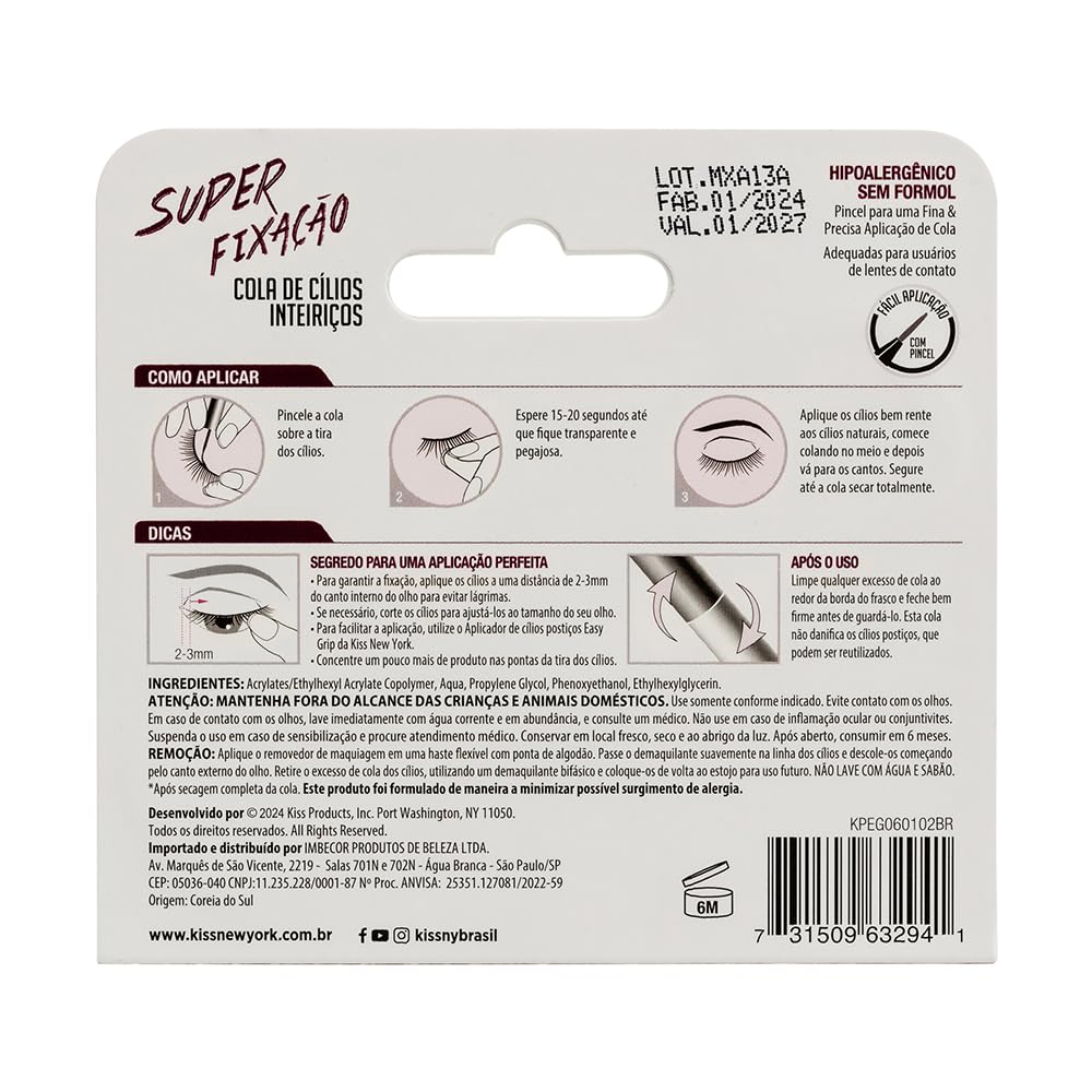 i-Envy by KISS Super Strong Hold Eyelash Adhesive (Clear) – Waterproof, Latex-Free, 48-Hour Hold Lash Glue with Brush Applicator