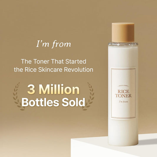 I'm From Rice Toner – Milky, Hydrating Toner with 77.78% Korean Rice Extract for Glowing Skin | Niacinamide-Infused, Vegan, Fragrance-Free, Ideal for Dry & Combination Skin - Ballimart
