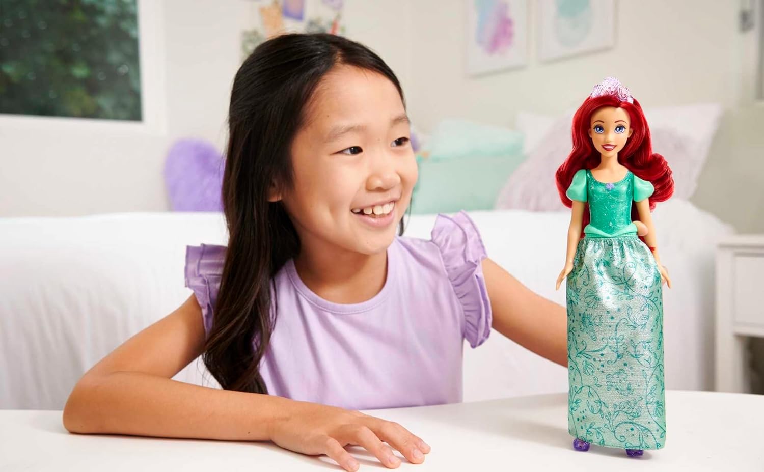 Mattel Disney Princess Ariel Fashion Doll | Sparkling Look, Red Hair & Tiara | Inspired by The Little Mermaid