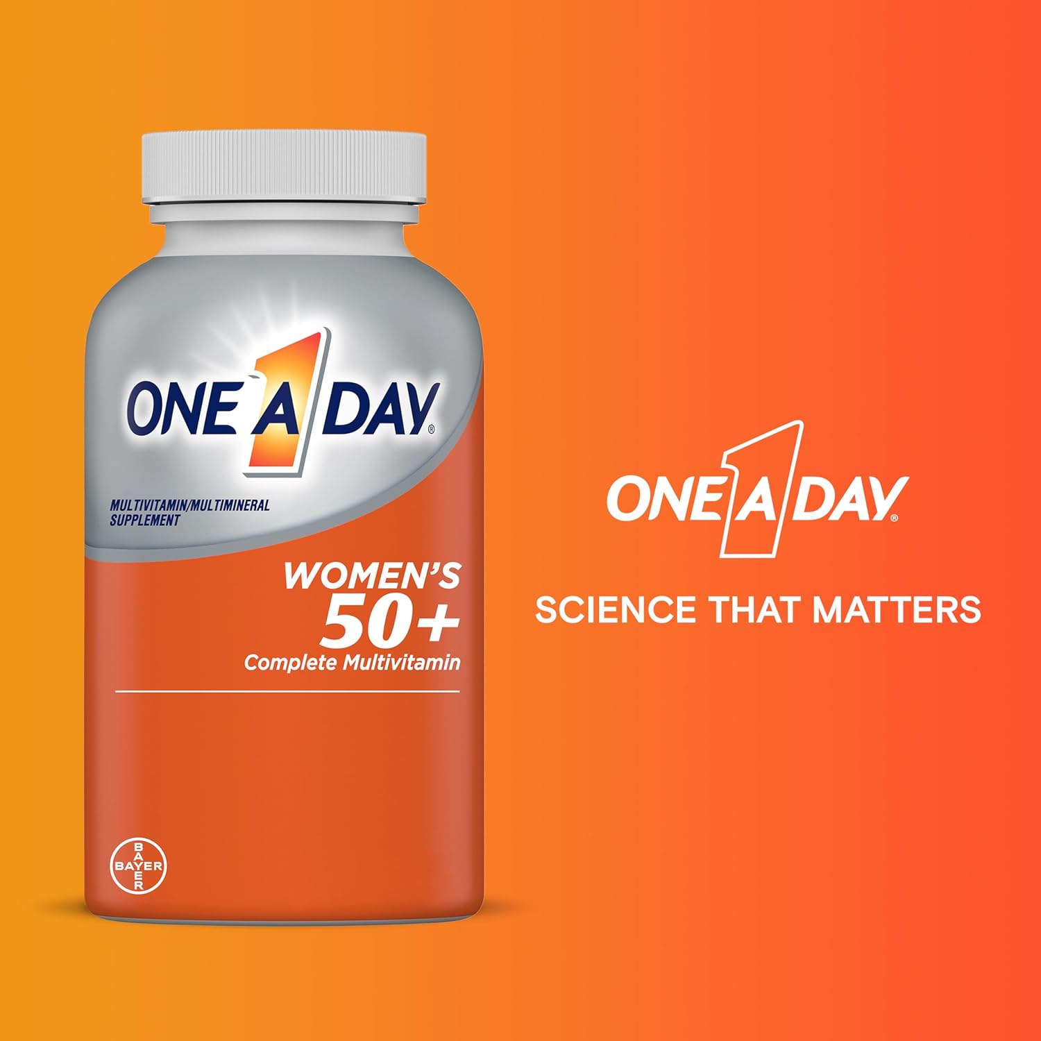 One A Day Women’s 50+ Multivitamins – Daily Immune, Bone, Heart & Energy Support | 200 Tablets