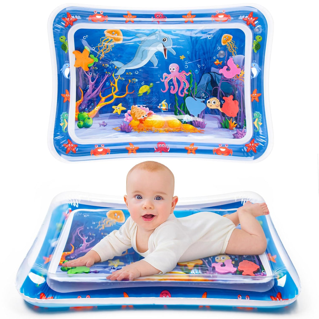 Inflatable Tummy Time Water Play Mat for Babies & Infants | Developmental Baby Toys for 3 to 12 Months | Portable & Sensory Baby Gift
