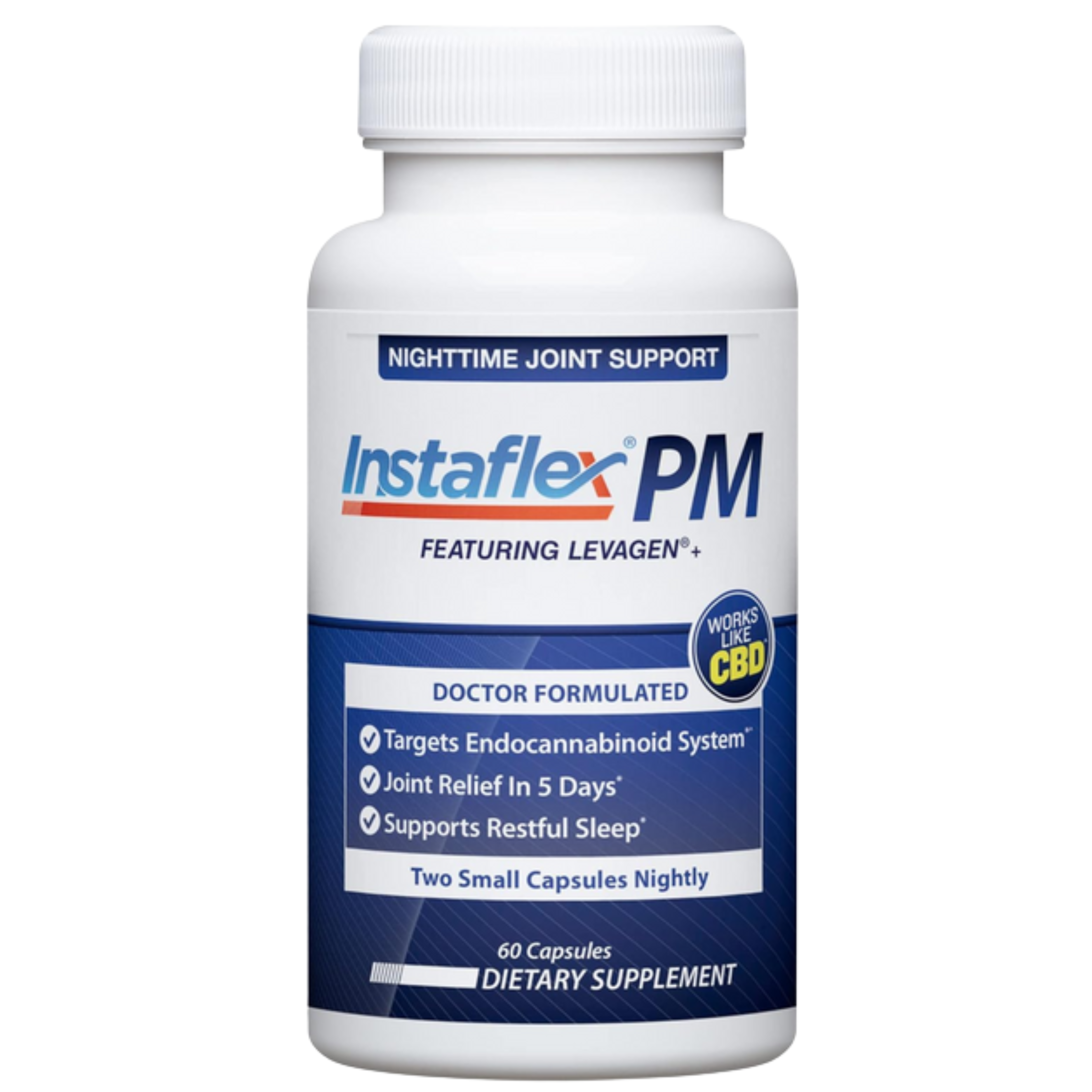 Instaflex PM Nighttime Joint Support with Levagen, Tamaflex, GABA & Ashwagandha – Mobility & Sleep Aid – 60 Vegan Capsules