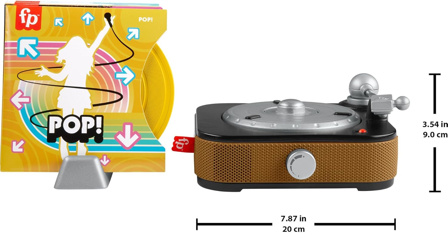 Fisher-Price Rockin’ Record Player – Musical Toy for Kids, 20 Songs in 5 Styles, Pretend Play for Ages 3+ - Ballimart