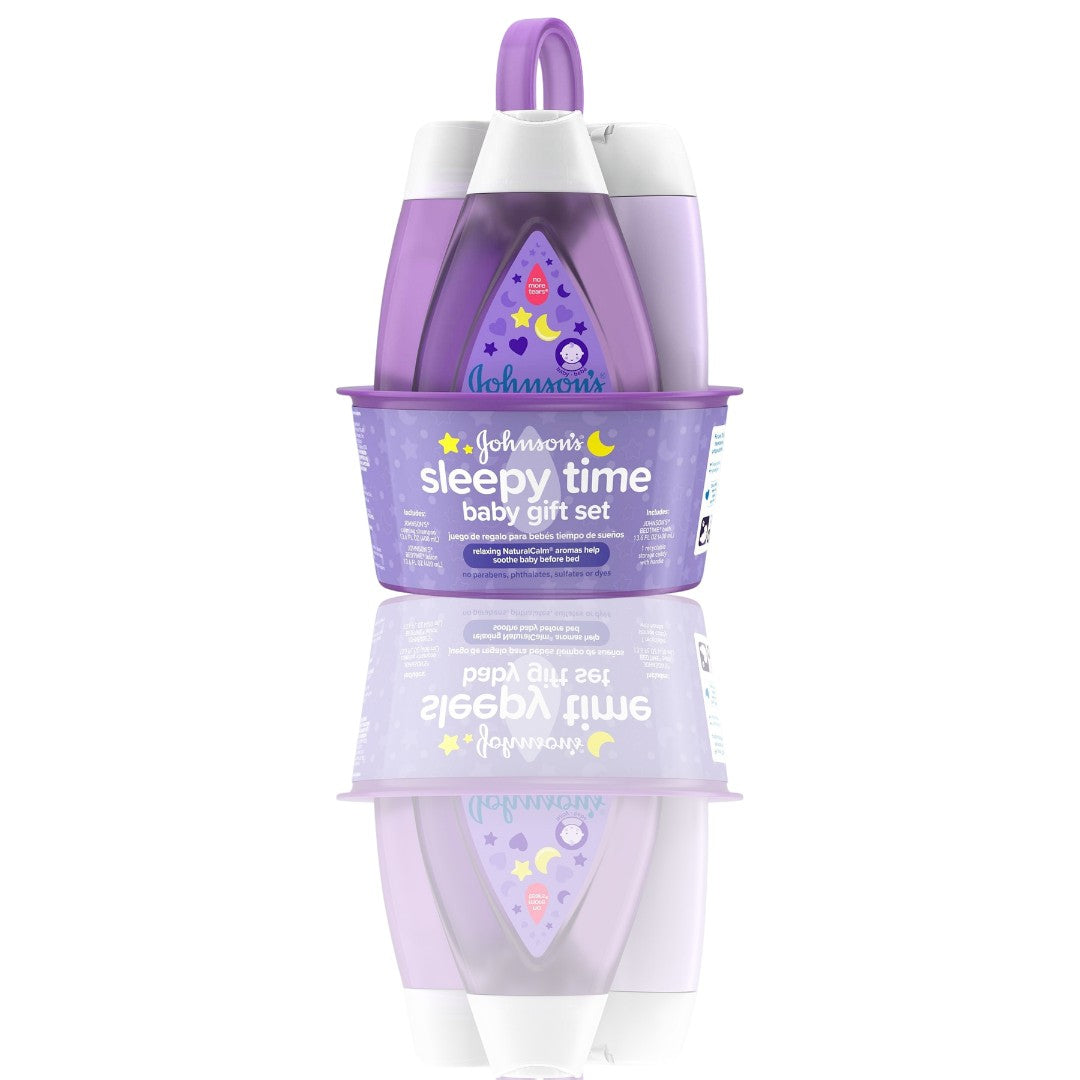 "Johnson's Sleepy Time Bedtime Baby Gift Set – Calming NaturalCalm Aromas, Baby Bath, Shampoo, Lotion Essentials, Hypoallergenic, Paraben-Free, 4-Piece Set"