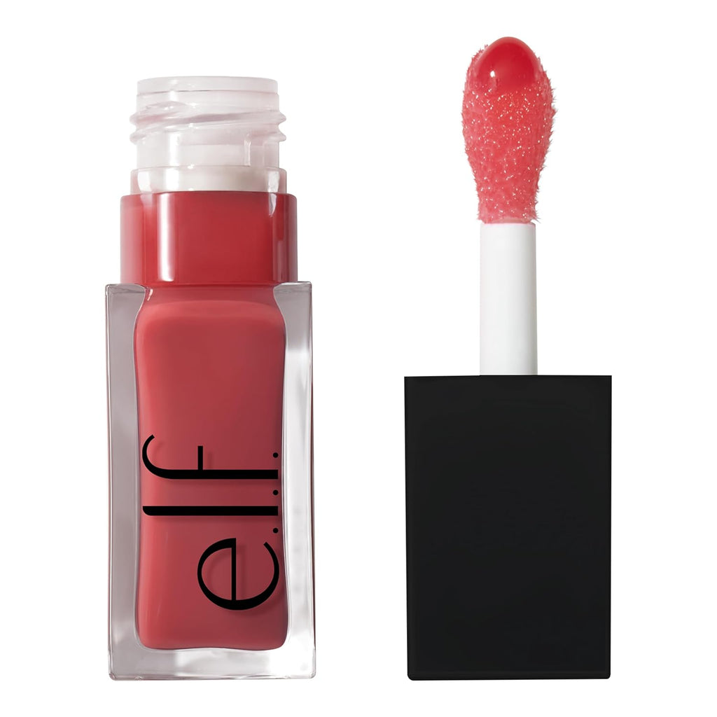 e.l.f. Glow Reviver Lip Oil in Rose Envy | Nourishing, High-Shine Tinted Lip Oil with Jojoba Oil, Vegan & Cruelty-Free - Ballimart