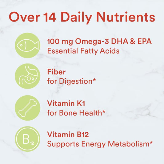 SmartyPants Kids Multivitamin Gummies with Fiber | Omega 3 Fish Oil (EPA/DHA), Vitamin D3, C, B12, B6, Zinc | 120 Count, 30-Day Supply | Delicious Lemon, Orange, & Strawberry Banana Flavors