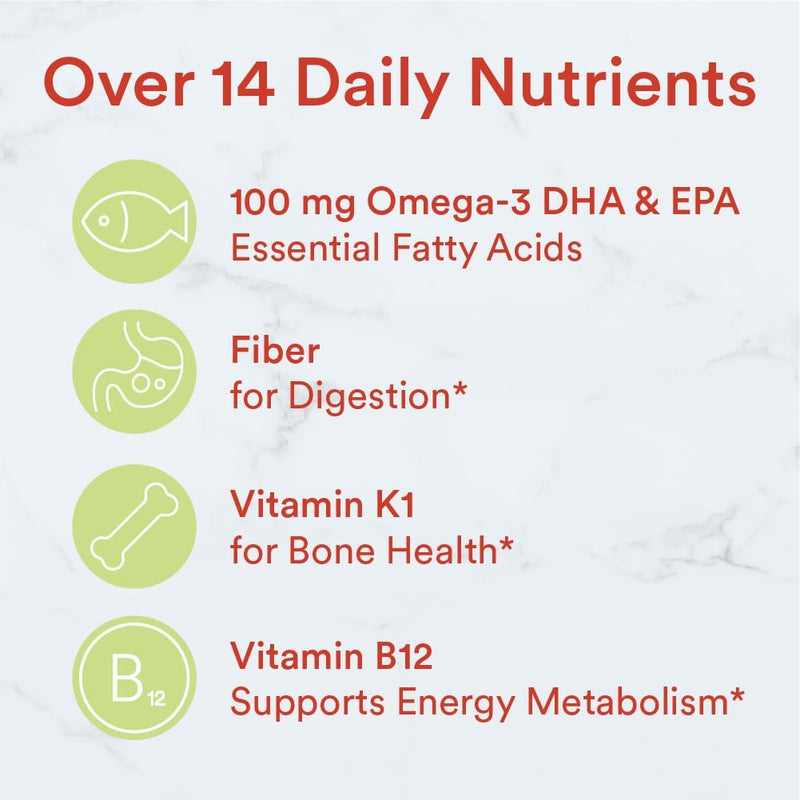 SmartyPants Kids Multivitamin Gummies with Fiber | Omega 3 Fish Oil (EPA/DHA), Vitamin D3, C, B12, B6, Zinc | 120 Count, 30-Day Supply | Delicious Lemon, Orange, & Strawberry Banana Flavors