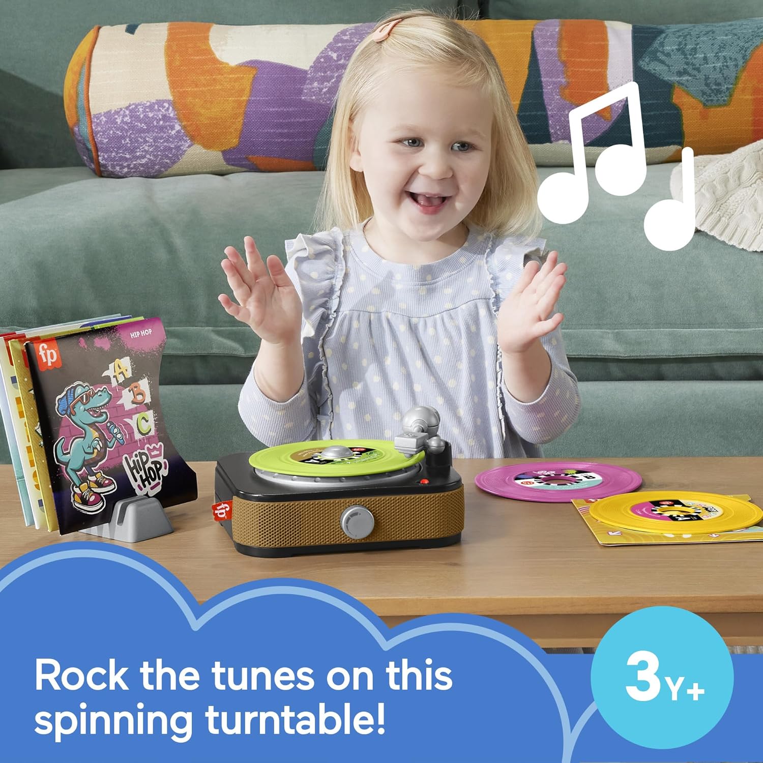 Fisher-Price Rockin’ Record Player – Musical Toy for Kids, 20 Songs in 5 Styles, Pretend Play for Ages 3+ - Ballimart