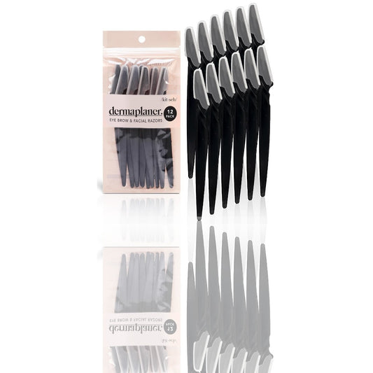 Kitsch Dermaplaning Tool - 12pc Face Razor Set for Women & Men | Facial Hair Removal, Eyebrow Trimmer, Exfoliating Dermaplane Razors for Smoother Skin - Ballimart