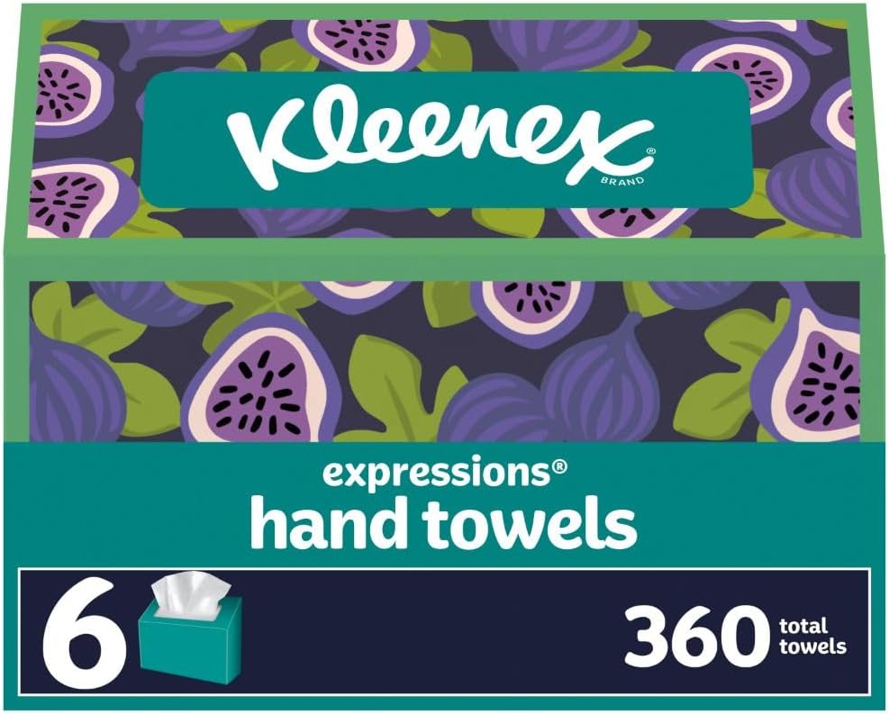 Kleenex Expressions Disposable Paper Hand Towels - 6 Boxes | Cloth-Like Feel & Fragrance-Free