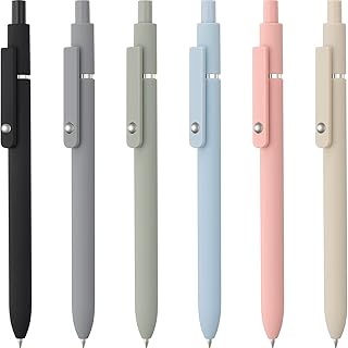 LINFANC 6-Pack Retractable Gel Pens – 0.5mm Fine Point, Quick-Dry Black Ink, Aesthetic Pens for Smooth Writing – Perfect for Home, School, Office Supplies