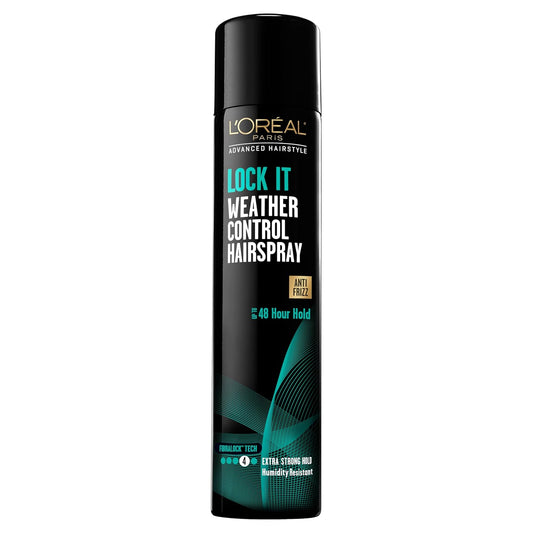 L'Oréal Paris Advanced Hairstyle LOCK IT Weather Control Hairspray, 8.25 oz | Extra Strong Hold | Anti-Frizz & Humidity Resistant