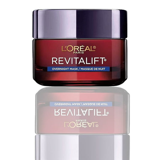L'Oreal Paris Revitalift Triple Power Anti-Aging Overnight Mask with Pro-Retinol, Hyaluronic Acid & Vitamin C – Hydrating & Wrinkle-Reducing Night Cream for Firm, Brightened Skin (1.7 oz)