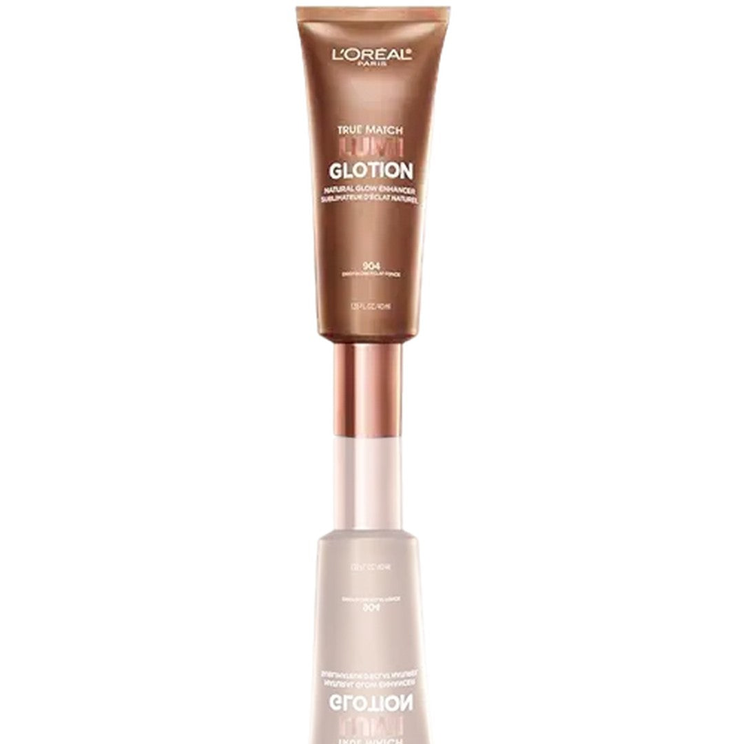 L'Oreal Paris True Match Lumi Glotion – Natural Glow Enhancer & Illuminator Highlighter for a Radiant Sun-Kissed Look, 904 Deep, 1.35 oz