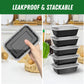 Dealusy 50 Pack (100-Piece) 24 oz Meal Prep Containers with Lids - Reusable, Leakproof, & Food Safe - Ballimart