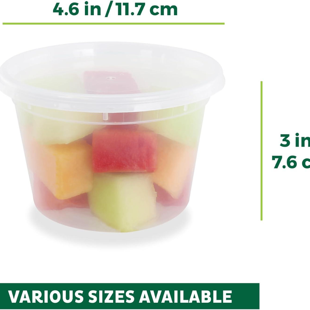 Freshware 50-Pack 16 oz Food Storage Containers with Lids – Airtight, Leak-Proof, Reusable Meal Prep Containers - Ballimart